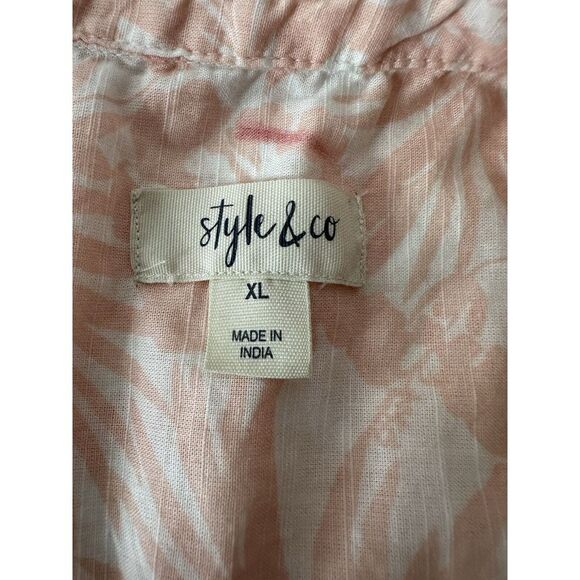 New Style & Co Blouse Women XL Shirt Pull Over Flower‎ Bohemian Sleeveless Boho - Picture 3 of 10